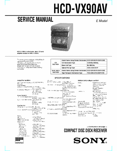 SONY HCD-VX90AV S.MANUAL